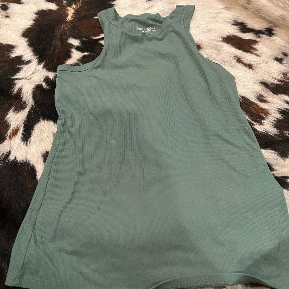 torrid Ribbed Tank in Sage Green